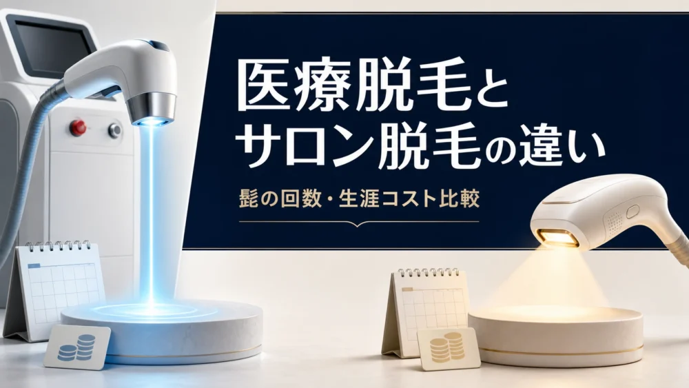 医療レーザー脱毛とサロン脱毛の違い｜髭の回数・生涯コスト比較