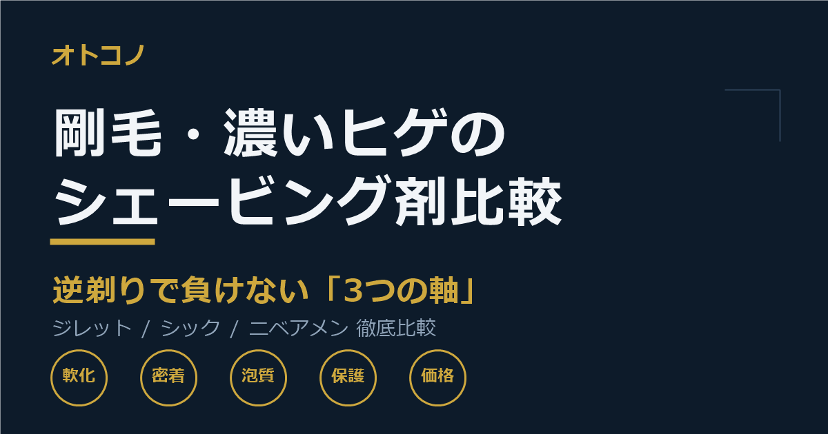 剛毛・濃いヒゲ向けシェービング剤おすすめ比較